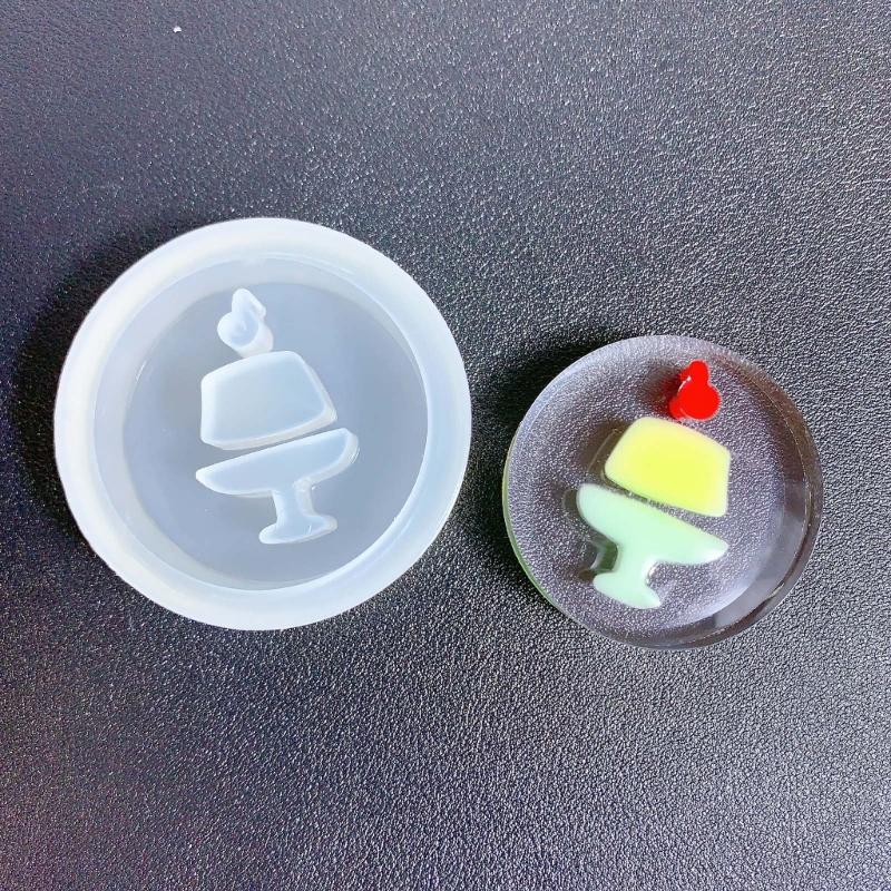 Moule en Silicone Souple Moule Sable Mouvant Crème Glacée Art Résine Artisanat DIY Pendentif Fait Main Breloques Fournitures de Fabrication de Bijoux