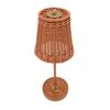 Cordless LED Rattan Table Lamp Rechargeable Dimmable Bedside Lamp Eye Friendly Lighting for Indoor Outdoor Home Patio