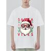 Christmas T-Shirt Black Santa Claus with Sunglasses and Navidad Text Holiday Party Wear