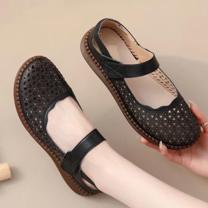 Women Sandals Summer Platform Breathable Shoes 2025 Year Leisure Mother Shoes Soft Bottom Fashion Platform Sandals Womens Shoes