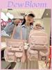 Nylon School Backpack For Students With Design And Letter Pattern For Campus Use