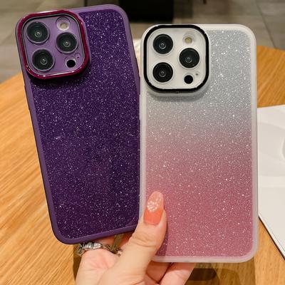 Custodia glitterata sfumata per Samsung S24 FE S23 S22 Ultra A16 A34 iPhone 16 15 14 13 12 11 Xiaomi 13T Redmi Note 11 12 Cover trasparente antiurto per telefono sottile