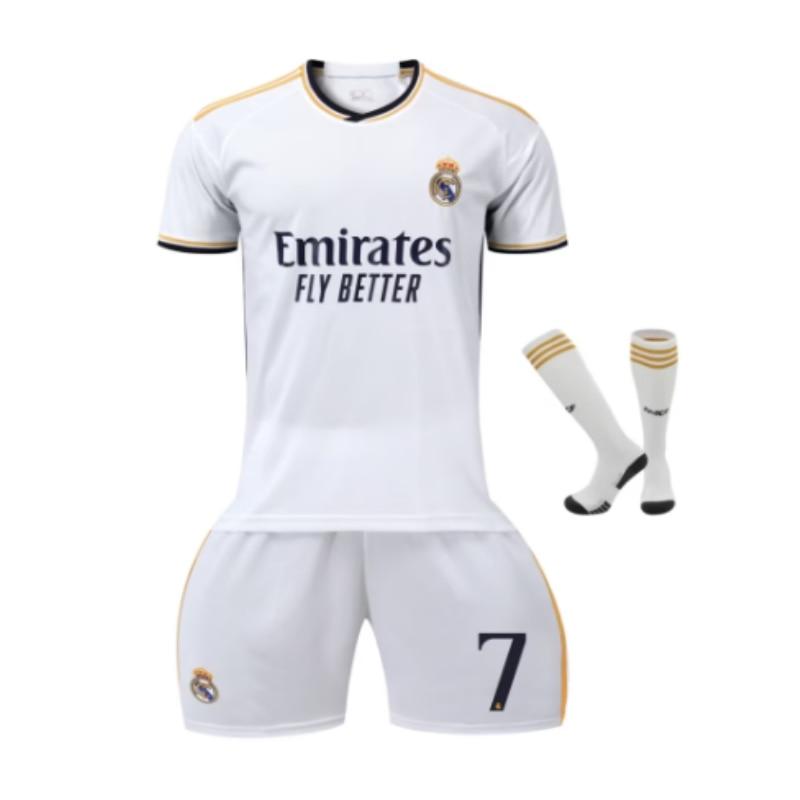 Real Madrid Ronaldo Fotbalový dres Dětský Polyester Prodyšný Rychleschnoucí Tréninkový Zápasový Set