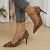 Leopard Print Sexy Stiletto Heel Shoes Women Plus Size Pointed Toe High Heels Pumps Woman Slip On Office Party Shoes Ladies 43
