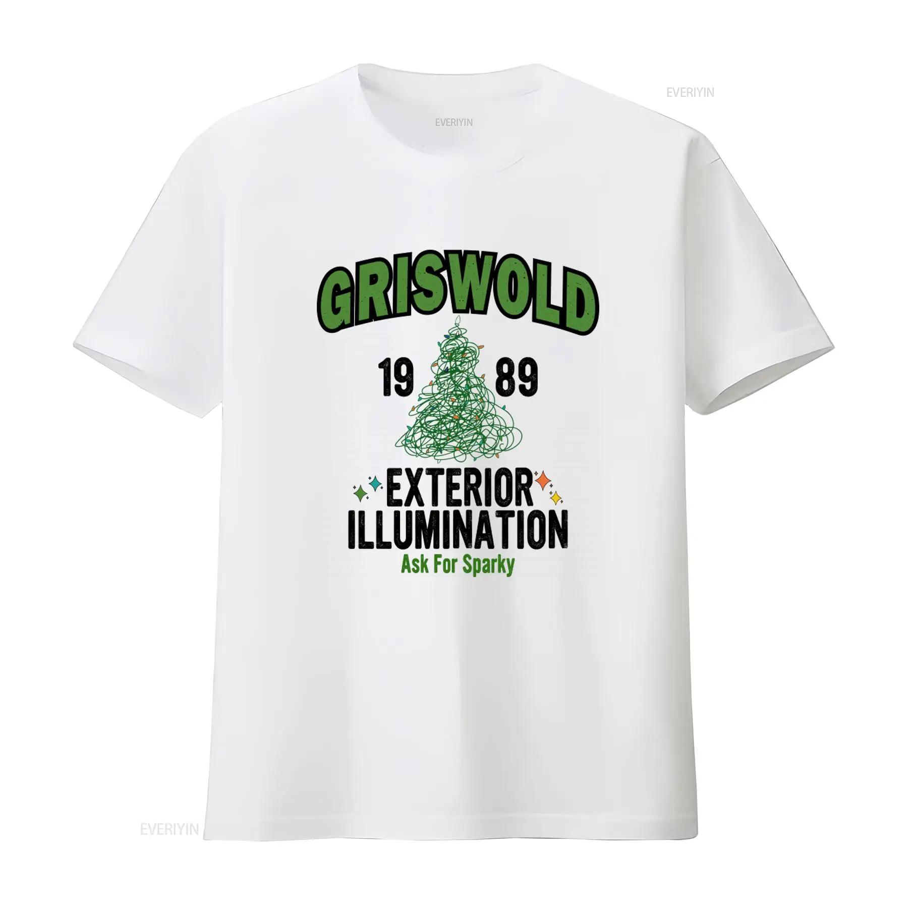 Griswold 1989 Exterior Illumination Christmas Tree Lighting Retro Griswold s Farm T Shirt vintage Washed Breathable homme S разноцветный
