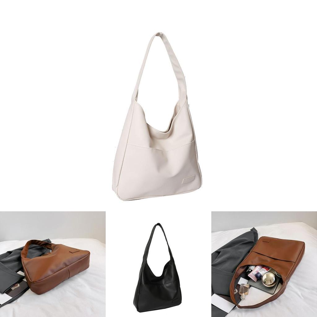 Simple Solid Color Large Capacity Women Casual Tote Bag For Daily Commuting