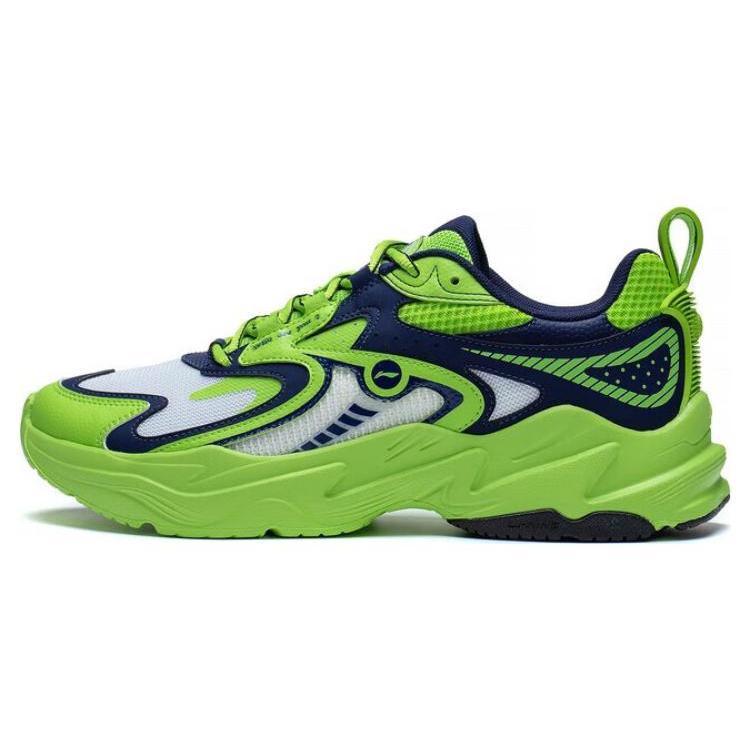 New LiNing Abrasion Resistant Breathable Low Top Running Shoes Men's Green Blue White ARXT009-1