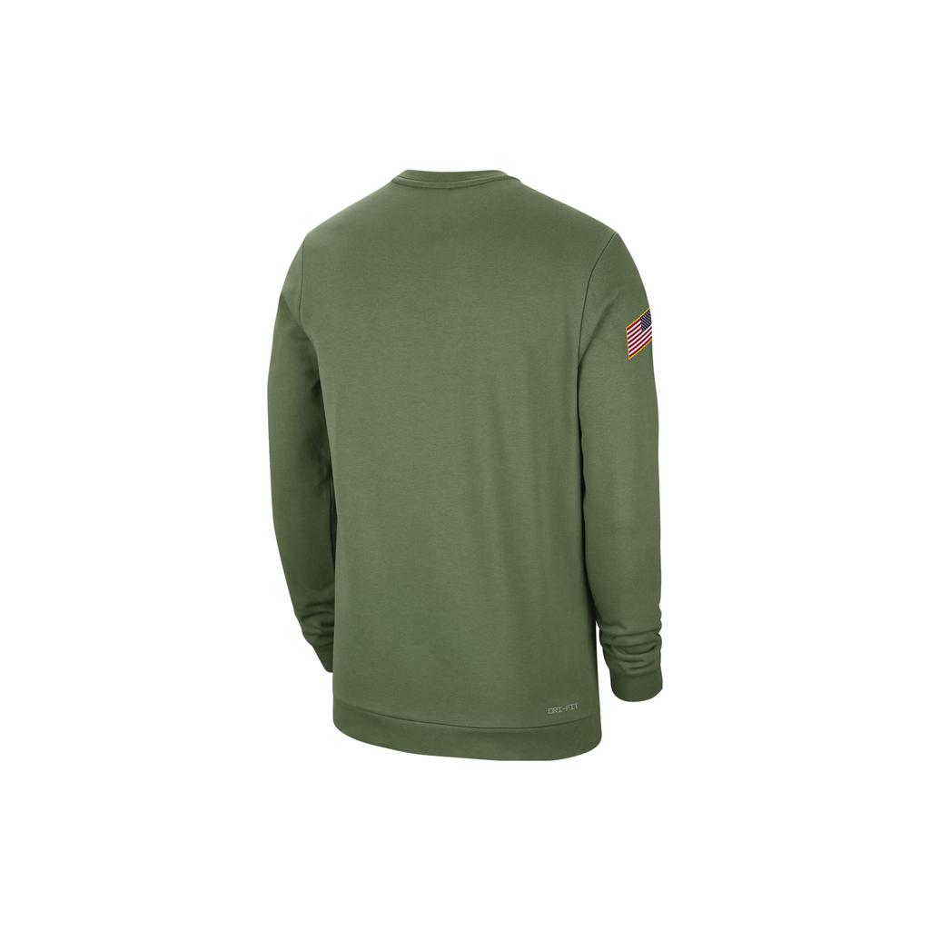 Nike Solid Color Letter Print Crew Neck Sweatshirt Men Tops Green DN1719-328