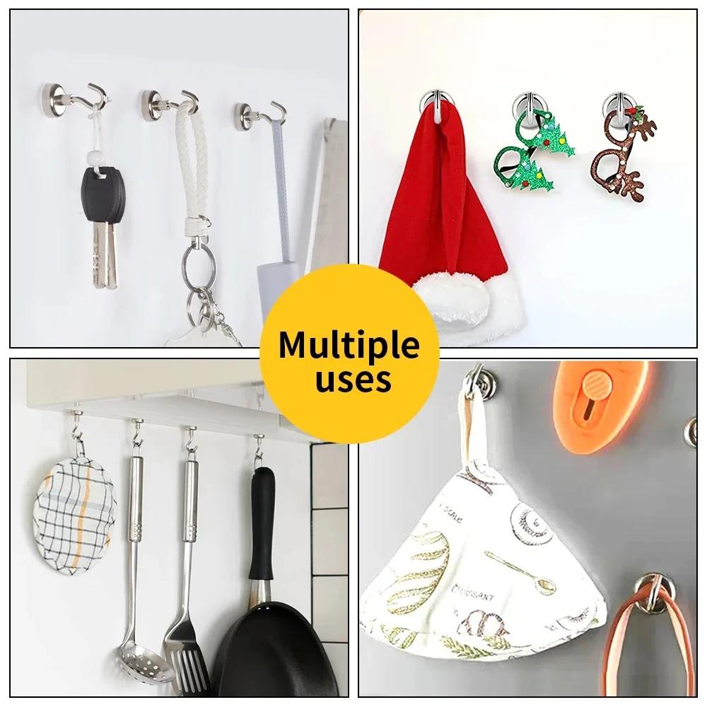 Magnetic Hook Neodymium Magnet Hooks Heavy Duty Wall Hooks Home Kitchen Bar Storage Organization