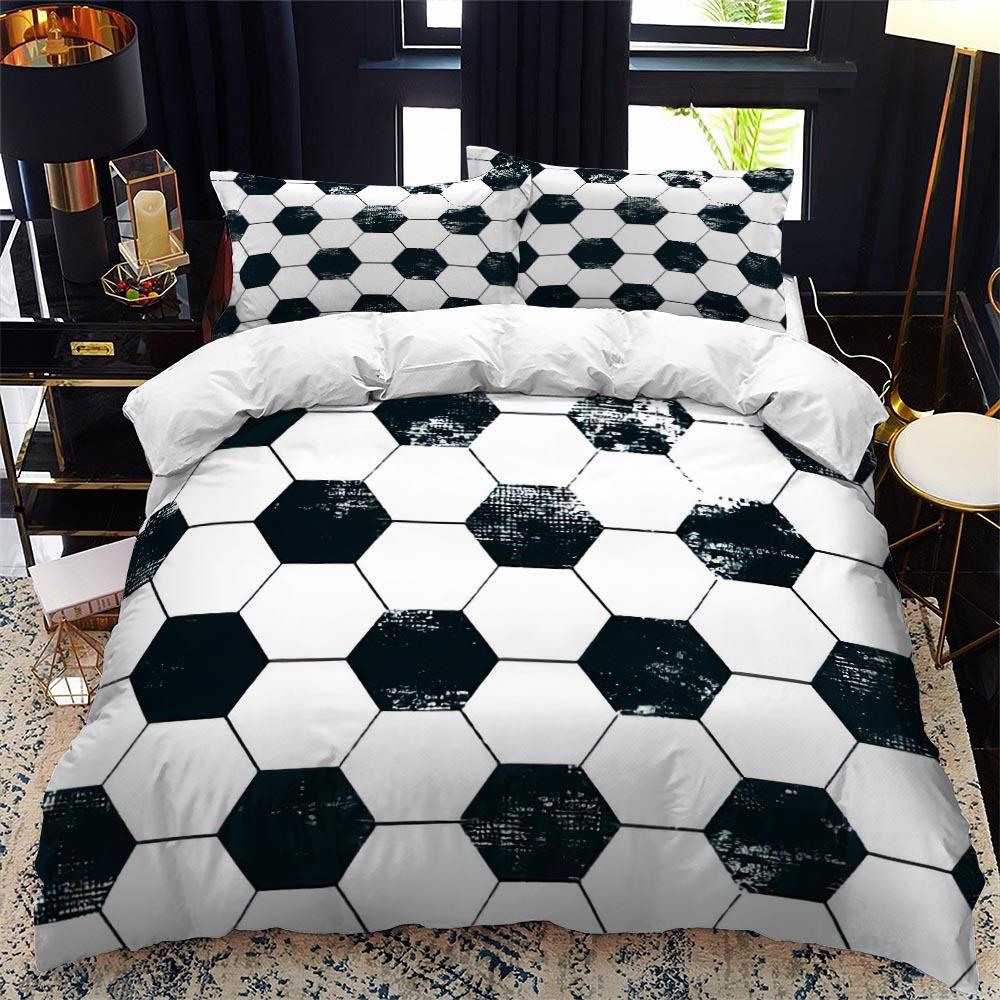 3D Football Print Duvet Cover Queen/King Size Soccer Sport Bedding Set for Boy Kids Gifts Ball Game Theme Quilt Cover Pillowcase