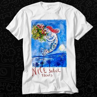 1962 Marc Chagall Nice Zon Bloemen Frankrijk Reisposter T-shirt 525