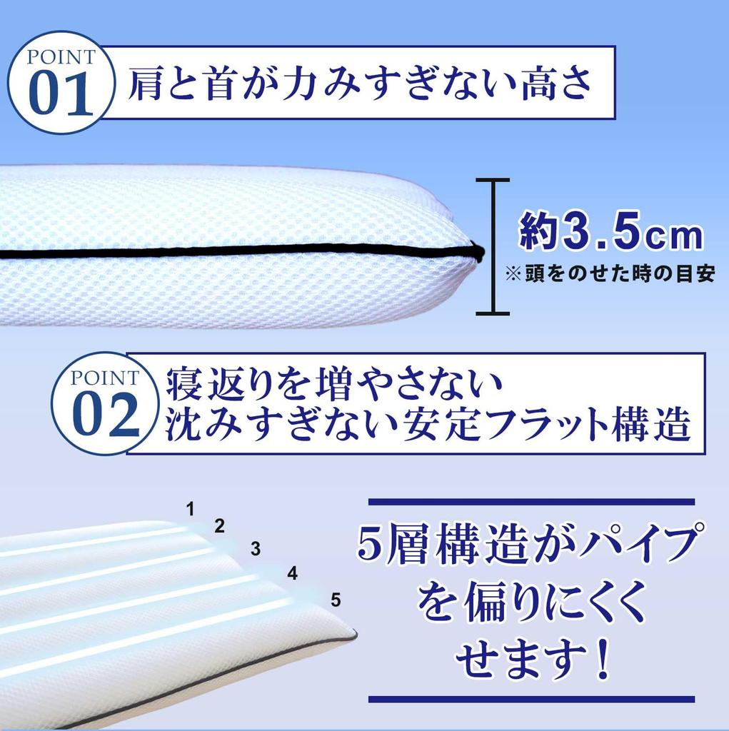 Sunny Mam Kata No Mikata Low Pillow with Towel Pillowcase, Neck-Friendly, Low, Summer-Resistant, Easy To Wash, Pipe-Shaped, Stable, Popular, Flat,