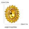 Broche Oval de Cristal con Girasol para Mujer Unisex Pines de Solapa Fiesta de Oficina Regalos para Amigos Accesorios