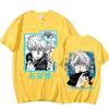 Anime Jujutsu Kaisen Satoru Gojo Graphic Printed T-shirt Men Women Casual Short Sleeves Cotton Summer Tee Shirts Oversized Gothic Streetwear