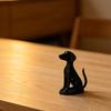 3D Printed Geometric Dog Sculpture Modern Minimalist Desk Decor Matte Black & White