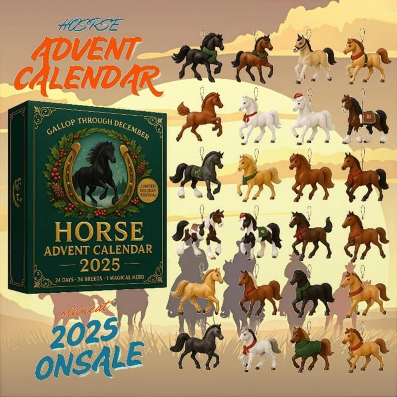24 Day Horse Surprise Advent Calendar Acrylic Holiday Countdown Decoration With Educational Souvenir Features