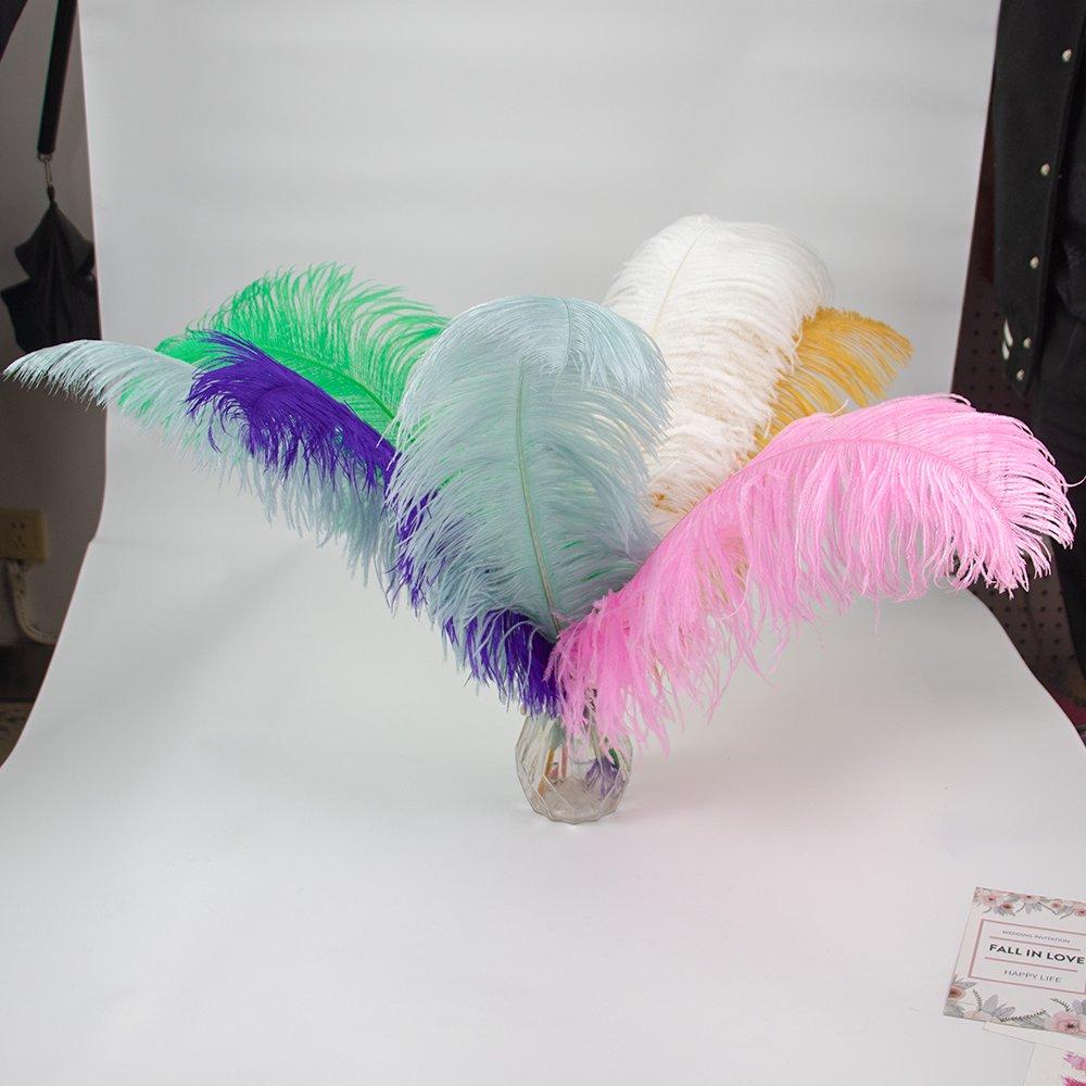 White Ostrich Feathers for Wedding Party Decor 40-65cm Big Pole Ostrich Feathers Table Centerpiece Decoration Accessory arancione
