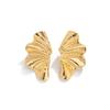 Elegant Design Gold Color Flower Petal Stud Earrings for Women Vintage Trendy Leaves Geometric Piercing Earrings Party Jewelry