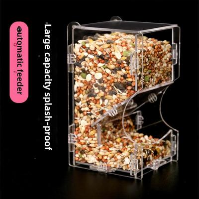 "Transparent Acrylic Hamster Feeder with Toy Platform and Swing"