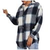 Women's Fashion  And Winter Jacket Thickened Casual Loose Plaid Shirt