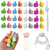 10Pcs Thumb-Shaped Hook Cable Organizer Storage Clips No-Drill Adhesive Hooks Plastic Perfect for Charging Cables Cord Holder