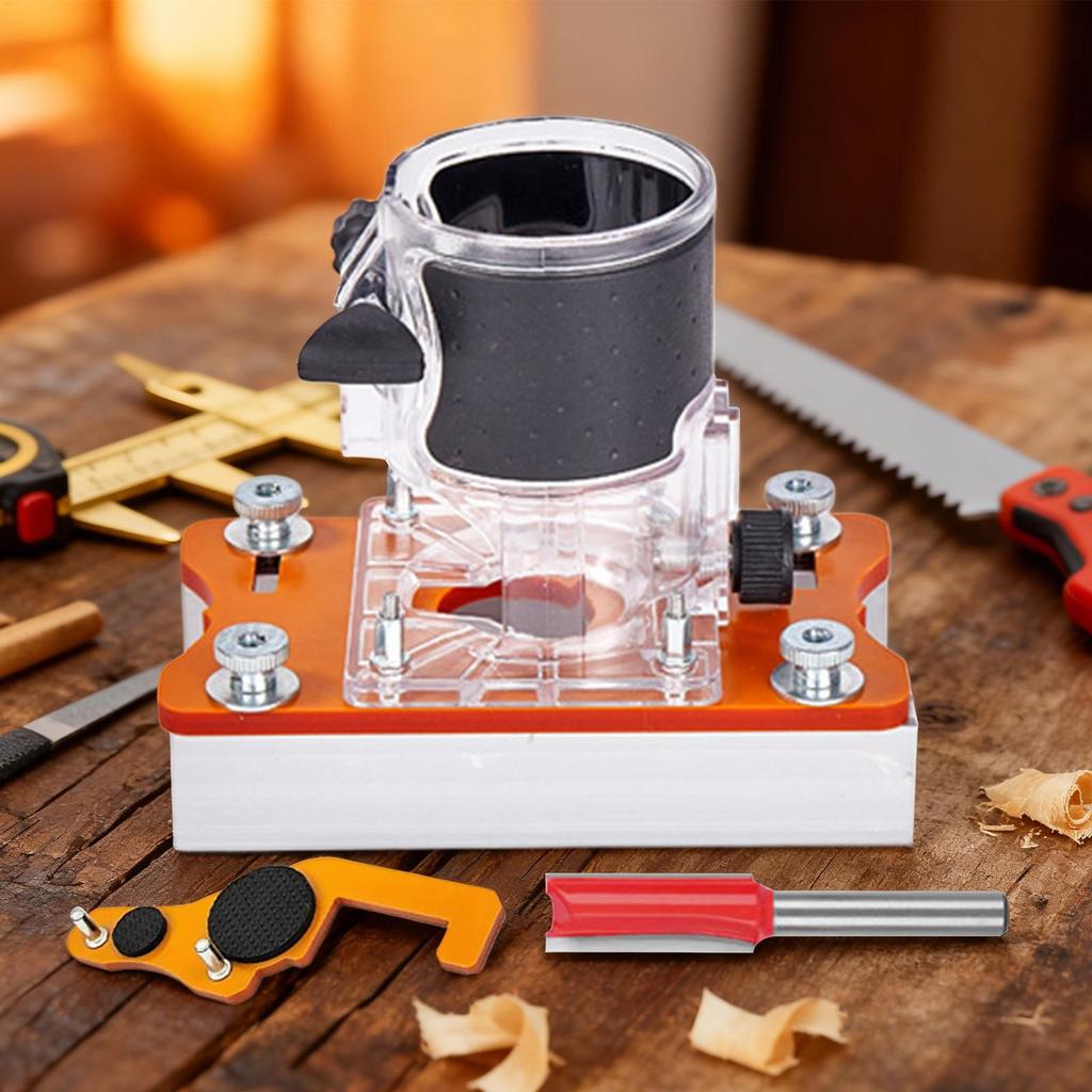 2-in-1 Holzbearbeitungs-Trimm- und Schneidwerkzeug Positionierhalterung Holzfräswerkzeug Nutenfräserhalterung Hand-Schnitzmaschine Basis