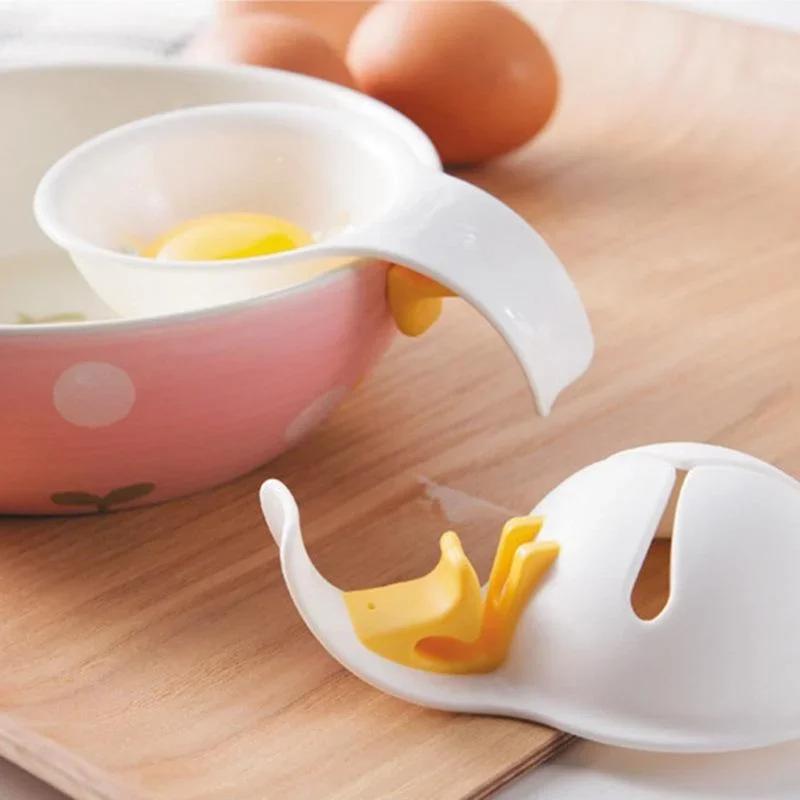 Useful Kitchen Eggs White Separator Kitchen Gadgets Eggs Yolk Split Eggs Silicone Shell Jam Stuck Bowl Edge White