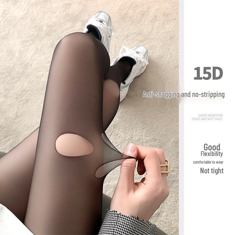 Paris Women's Black Cuttable Anti-Snag Net Stockings - Sexy Sheer Bare Leg Pantyhose