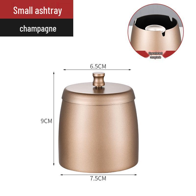 Thickened Stainless Steel Ashtray with Lid for Home, Cafe, or Hotel