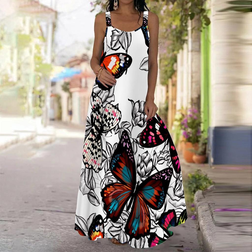 Women's Slip Dress Maxi Long Dress Tropical Flowers Print Dress Spring & Summer Leisure Vacation