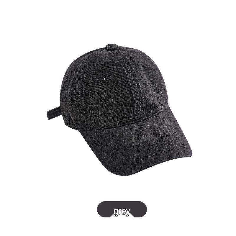 

Кепка бейсболка из потертого денима в корейском стиле - Мужская ретро выцветшая кепка с козырьком от солнца Adult 55-60cm серый