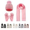 3-12Y Children's Warm Knitted Hat Scarf Gloves Set Thickened Lining Knit Beanie Warm Neck Scarves Windproof Outdoor Protecting