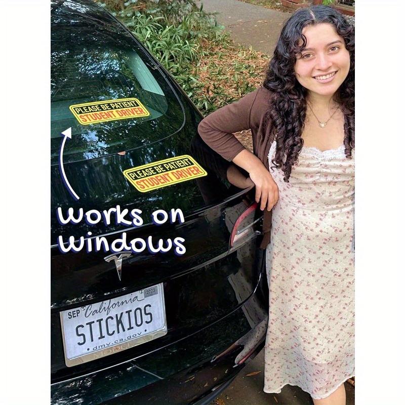 Samolepky pro začínajícího řidiče, 10,3x4 palce, Odnímatelné samolepky na auto a okno pro studenty, začátečníky v řízení, DIY, PVC samolepky
