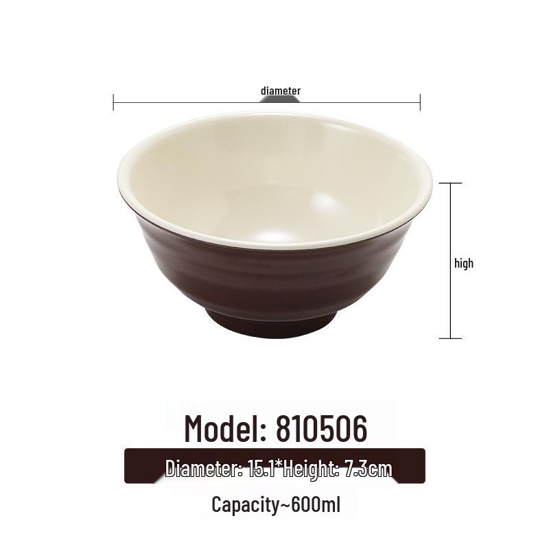 Melamine White Noodle Bowl, Imitation Porcelain, Large Plastic Soup/Rice Bowl for Commercial Use.