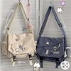 Wasserdichte Canvas-Umhängetasche Große Kapazität Crossbody-Taschen Harajuku Herren-Umhängetasche Mädchen-Schultaschen Handtaschen Damen Tasche Sac
