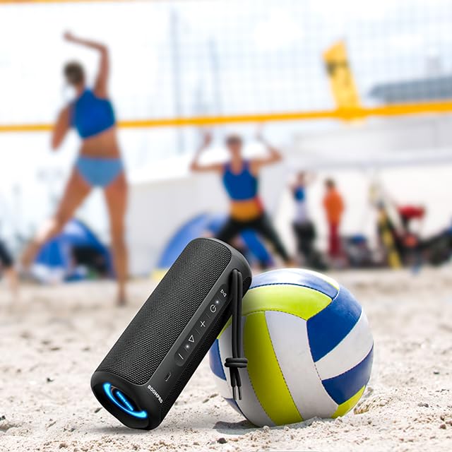 MIATONE BoomPro Bluetooth 40W IPX7 Deep Bluetooth RGB LED DSP Passive 20 Hours of Continuous Stereo Charging Speaker, Output, Waterproof, Bass,