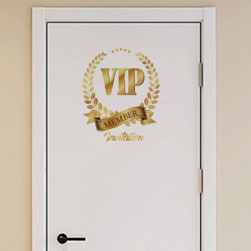 Gold VIP Aufkleber Nordic Kreative Vinyl Aufkleber für Schlafzimmer Badezimmer Dekorative Holztür Aufkleber