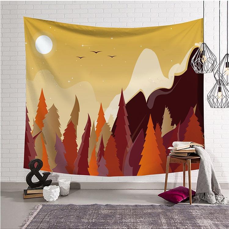 Мультфильм Лесной Пейзаж Узор Гобелен Украшения Дома Настенный Гобелен Спальня Гостиная — фото 5