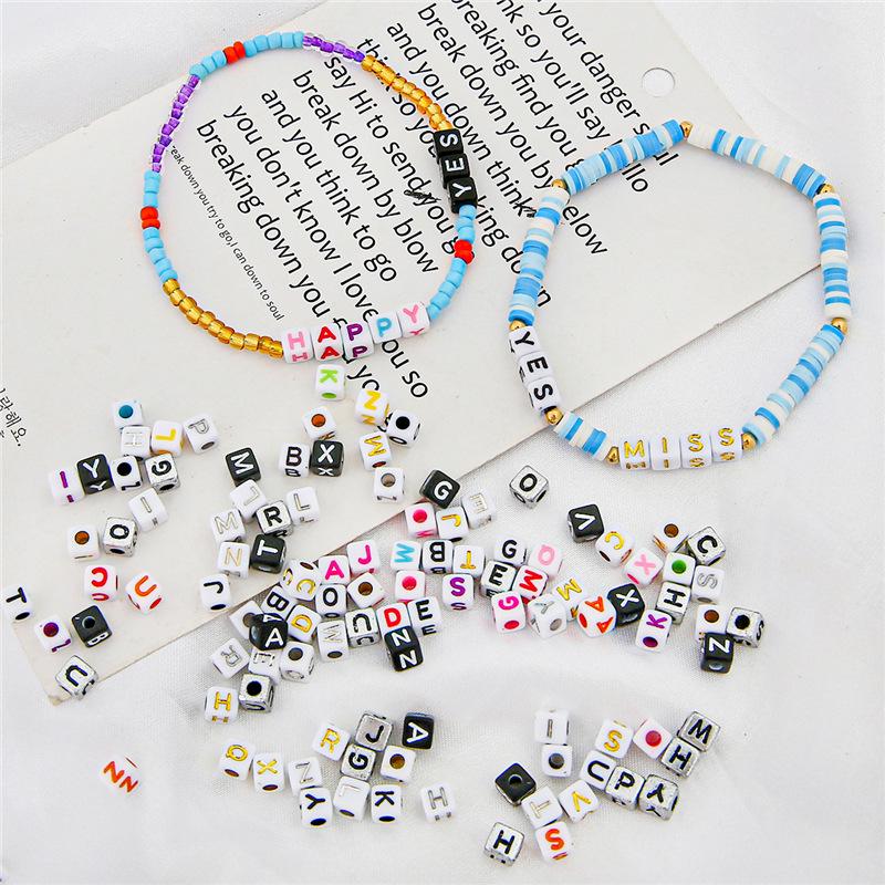Colorful Acrylic Alphabet Beads for DIY Jewelry