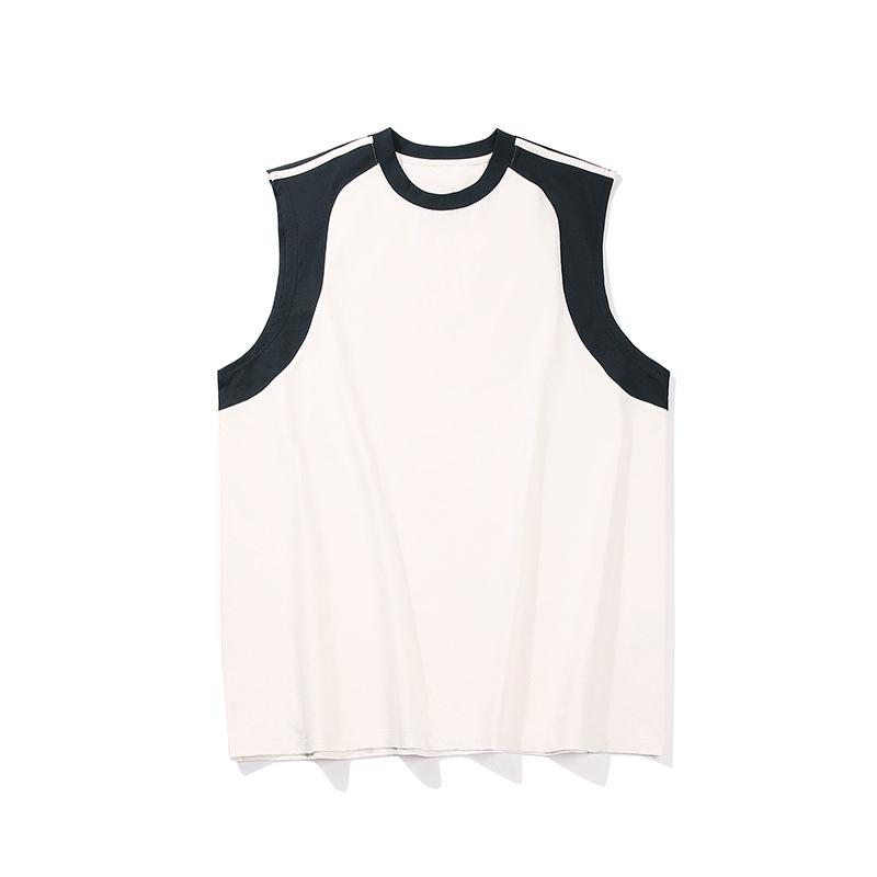 Men's Sleeveless Round-Neck T-Shirt Men's Casual Loose-Fit Tank Top Men's Top