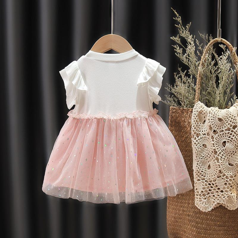 Girls' Casual Short Sleeved Dress Korean Fashion A-line Dress