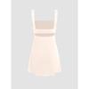 Sexy Backless High Waist Slimming Square Neck Strappy Solid A Line Mini Dress For Women
