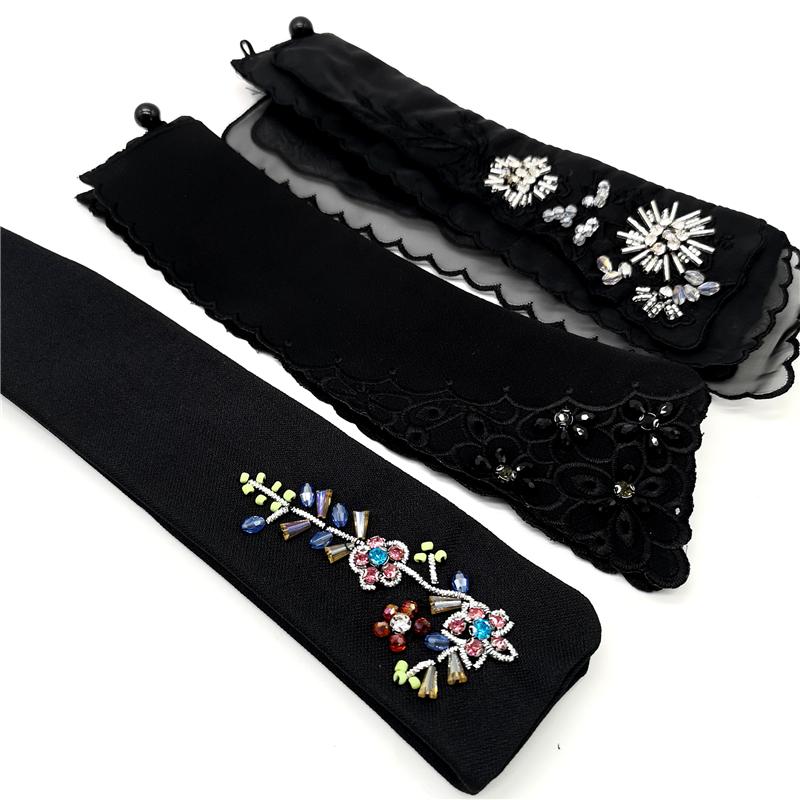 1pcs Fashion Shirt Sewing Lace Sweater Elegant False Collar Wedding Dress Accessories # White & Black