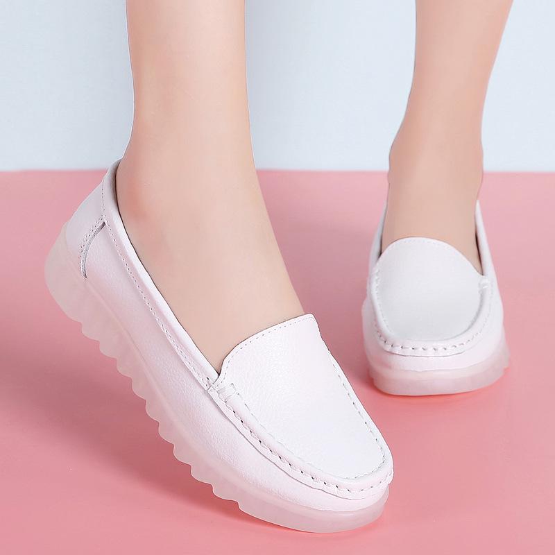Women Summer Breathable Fitness Sneakers Women Soft Soled Casual Mom Shoes Work Nurse Shoes Flat Soled Bean Shoes for Women