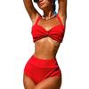 2022 European-American High Waist Split Swimsuit with Special Fabric
