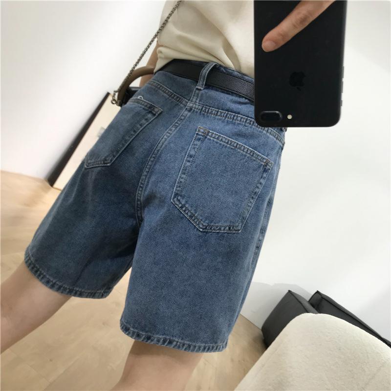 Korean Style Women's Summer Denim Shorts - Casual, Loose, Slim, Straight, Trendy Cycling Design (2022 Version)