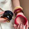 Acrylic Smudge Irregular Leopard Print Bracelet Fashionable Versatile Retro Exaggerated Bracelet Light Luxury High-end Jewelry Women