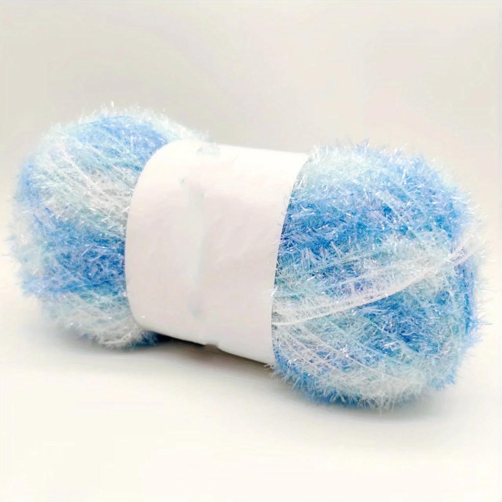 4 Stück buntes Polyester-Wimperngarn-Set - Flauschiges Bastelgarn zum Häkeln, DIY-Handstrickzubehör, Großpackung 400g