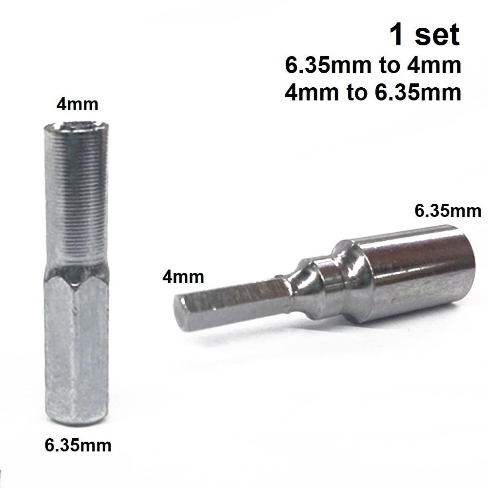 1/2pcs 6.35mm To 4mm Hex Transducer Adapter Socket Magnetic For Screwdriver Drill Bits Repair Mobile Phone Camera Computer