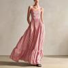 European Style Women Casual Striped Sleeveless Maxi Dress